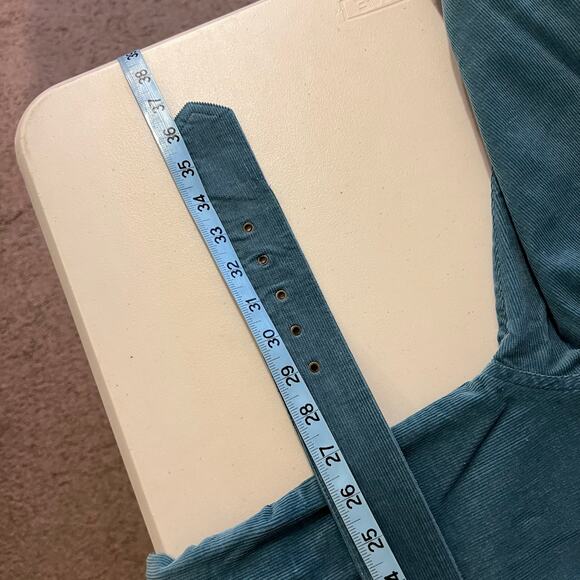 Vintage Blue Cotton Corduroy Utility Zipper Collared Shirt Belt Dress Size Small - Picture 12 of 16